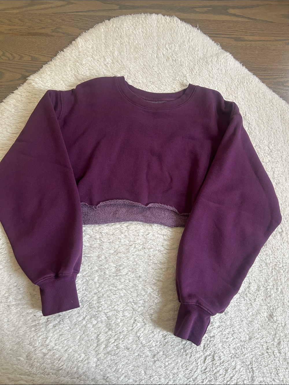 TNA Cropped Plum Crew Sweatshirt